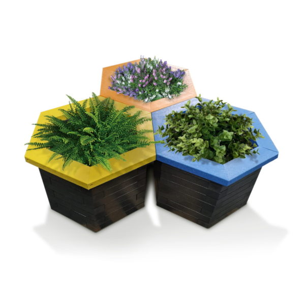 Hexagon Planter With Plants