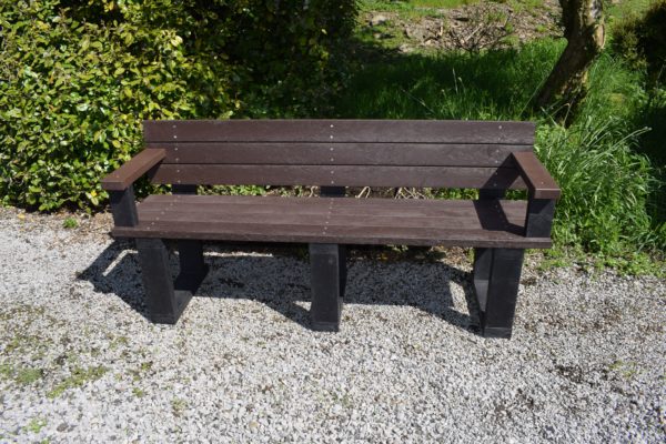 Black And Brown Tenby Bench With Arms
