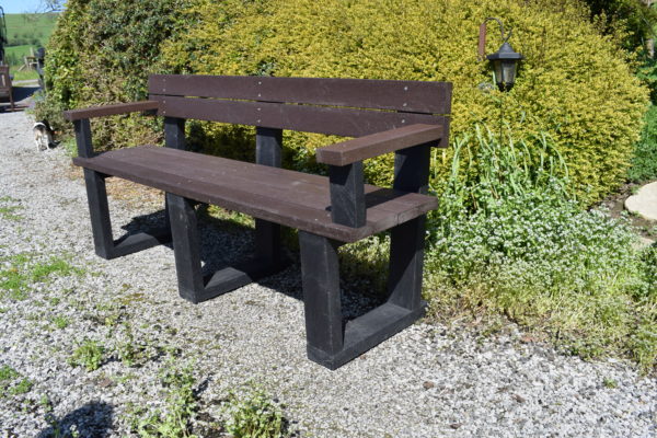 Black And Brown Tenby Bench With Arms